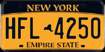 NY license plate HFL4250