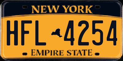 NY license plate HFL4254