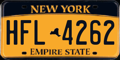 NY license plate HFL4262
