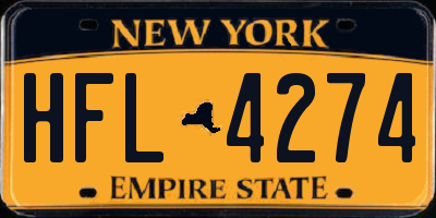NY license plate HFL4274