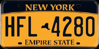 NY license plate HFL4280