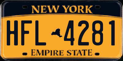 NY license plate HFL4281