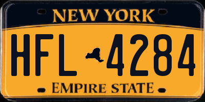 NY license plate HFL4284
