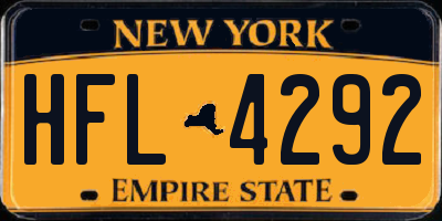 NY license plate HFL4292