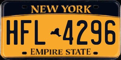NY license plate HFL4296