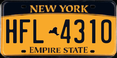 NY license plate HFL4310