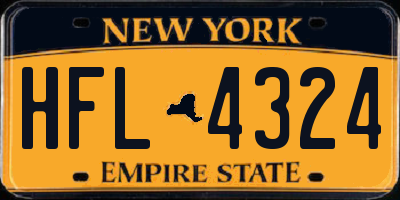 NY license plate HFL4324