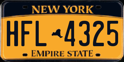 NY license plate HFL4325