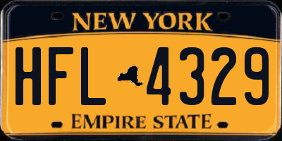 NY license plate HFL4329