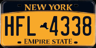 NY license plate HFL4338