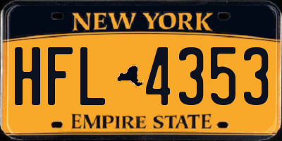 NY license plate HFL4353