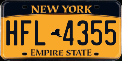 NY license plate HFL4355