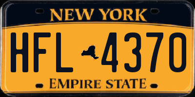 NY license plate HFL4370