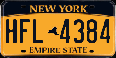 NY license plate HFL4384