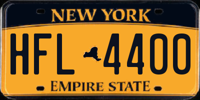 NY license plate HFL4400