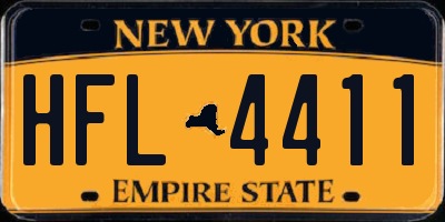 NY license plate HFL4411