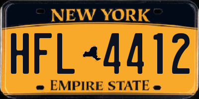 NY license plate HFL4412