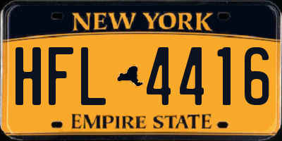 NY license plate HFL4416