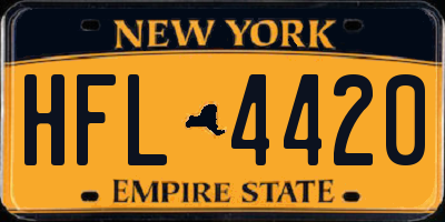 NY license plate HFL4420