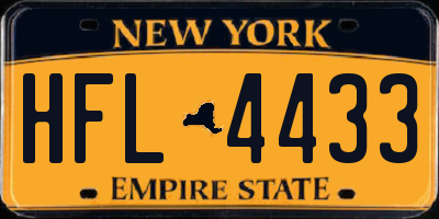 NY license plate HFL4433