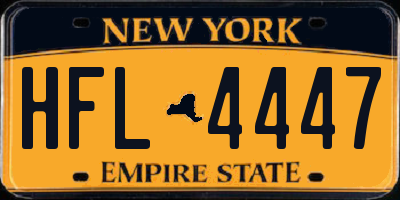 NY license plate HFL4447