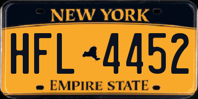 NY license plate HFL4452
