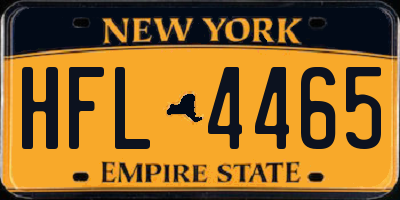 NY license plate HFL4465