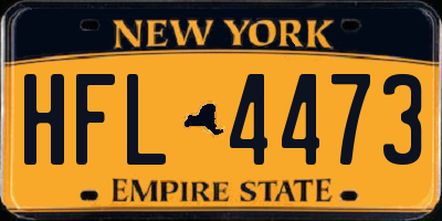NY license plate HFL4473