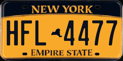 NY license plate HFL4477