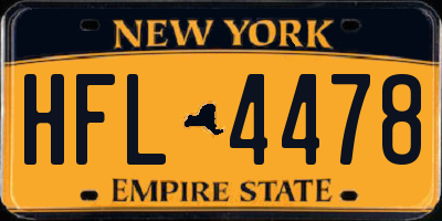 NY license plate HFL4478