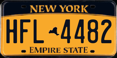 NY license plate HFL4482