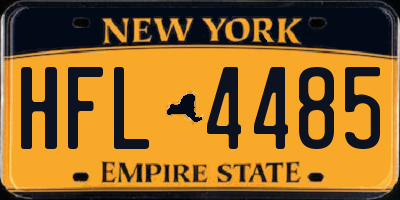 NY license plate HFL4485