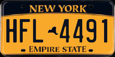 NY license plate HFL4491