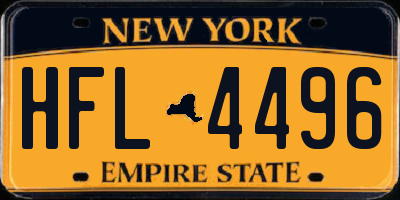 NY license plate HFL4496