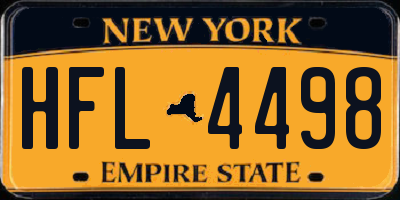NY license plate HFL4498