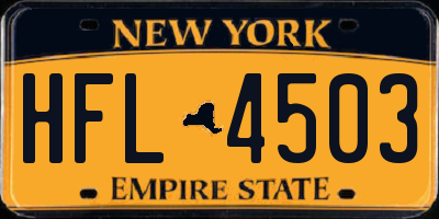 NY license plate HFL4503