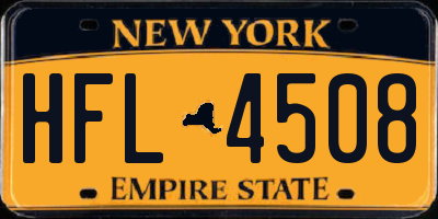 NY license plate HFL4508