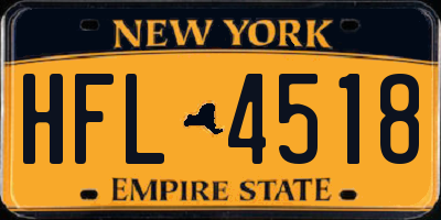 NY license plate HFL4518