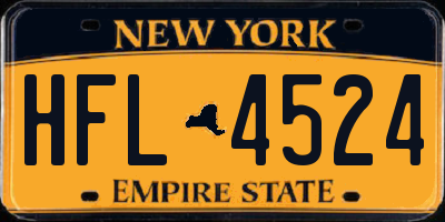 NY license plate HFL4524