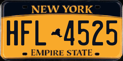NY license plate HFL4525