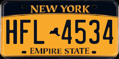 NY license plate HFL4534