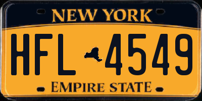 NY license plate HFL4549