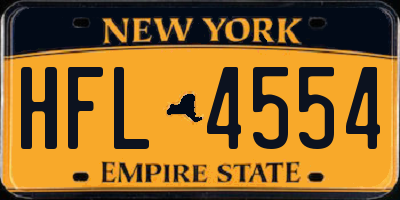 NY license plate HFL4554