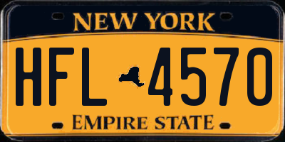 NY license plate HFL4570