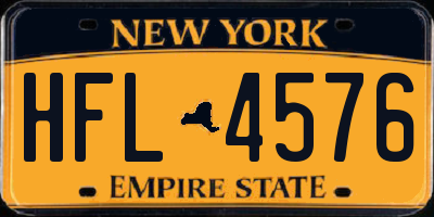 NY license plate HFL4576
