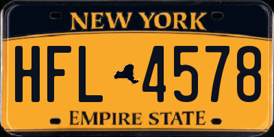 NY license plate HFL4578