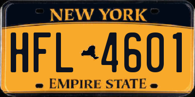 NY license plate HFL4601