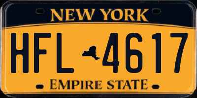 NY license plate HFL4617
