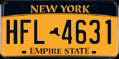 NY license plate HFL4631