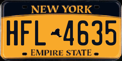 NY license plate HFL4635
